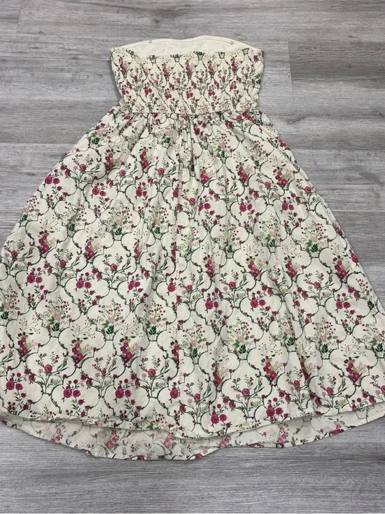 Jessica Simpson Cream Maxi Dress strapless floral garden tea party summer - Picture 4 of 7